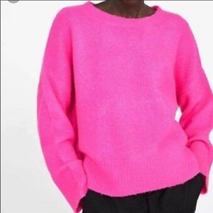 Brand new Zara scoop neck hot pink sweater